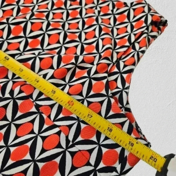 Alyx Sheath Dress Navy Orange Bright Geometric Sleeveless - Picture 9 of 10